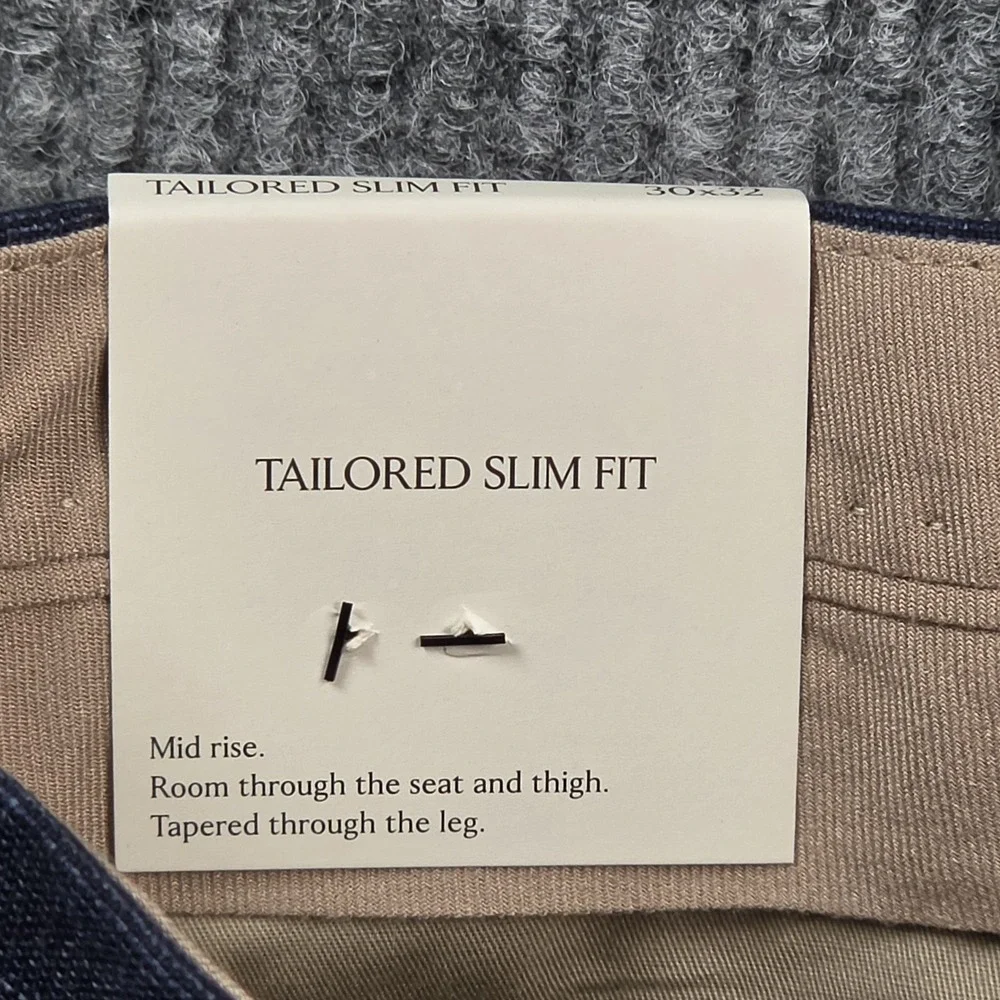 Banana Republic Tailored Slim Pants Mens 30x32 Heather Navy NWT Business Prep